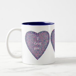 Ich Liebe Sie, Pointillismus Herzens Custom Tasse