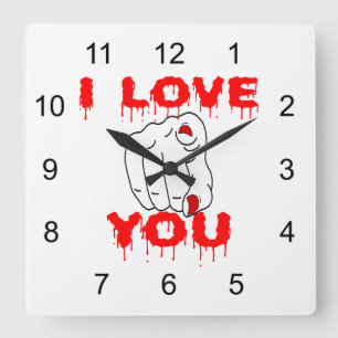 Ich Liebe Sie Quadratische Wanduhr