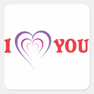 Ich Liebe Sie Quadratischer Aufkleber