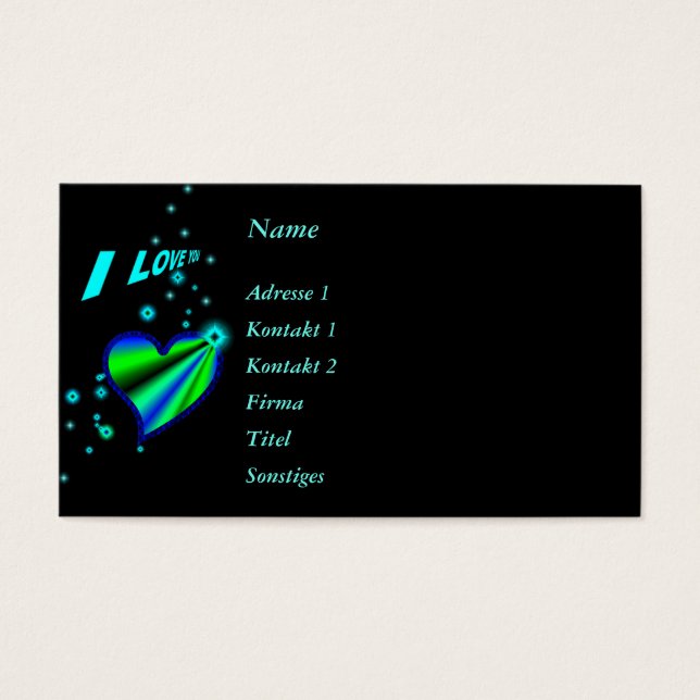 Ich Liebe Sie, Regenbogenherz mit Sternen auf schw (Vorderseite)