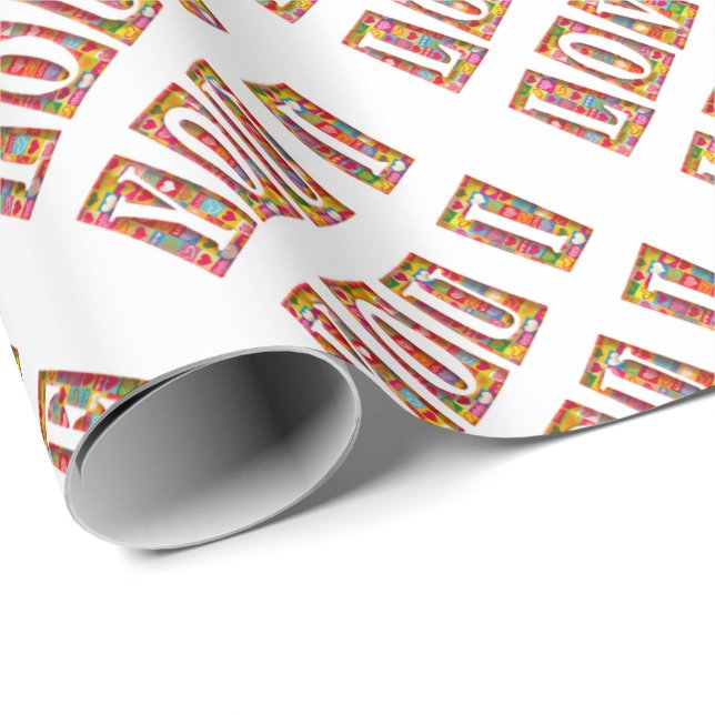 Ich Liebe Sie Romantische Typografie Valentine Geschenkpapier (Rolleneckpunkt)