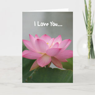 Ich Liebe Sie rosa Lotus Blume Karte
