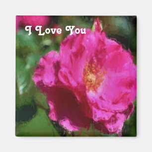 Ich Liebe Sie rosa Rose Magnet