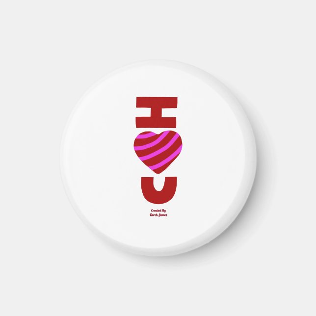 Ich Liebe Sie runden Magnet (Vorne)