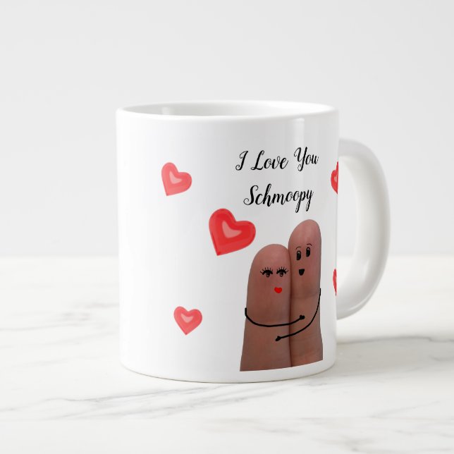 Ich Liebe Sie Schmoopy Valentine Jumbo-Tasse (Vorderseite Rechts)