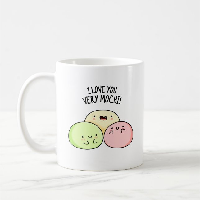 Ich Liebe Sie sehr mochi Funny Food Puff Kaffeetasse (Links)