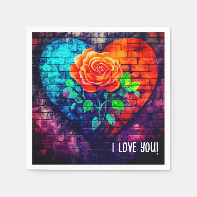 Ich Liebe Sie Serviette (Vorderseite)