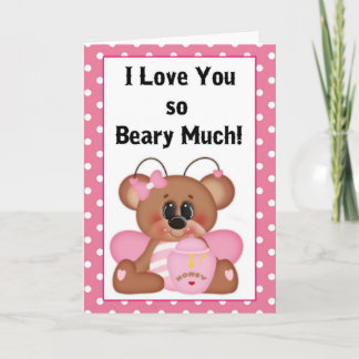 Ich Liebe Sie so beary Much Valentine Grußkarte Feiertagskarte