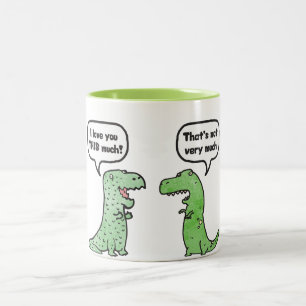 Ich Liebe Sie so viel (T-Rex) Zweifarbige Tasse