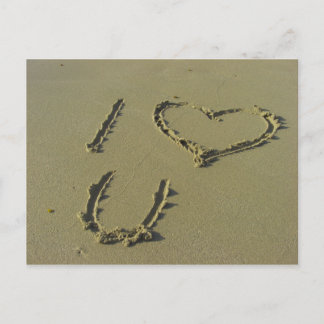 Ich Liebe Sie - Strand und schreiben Postkarte