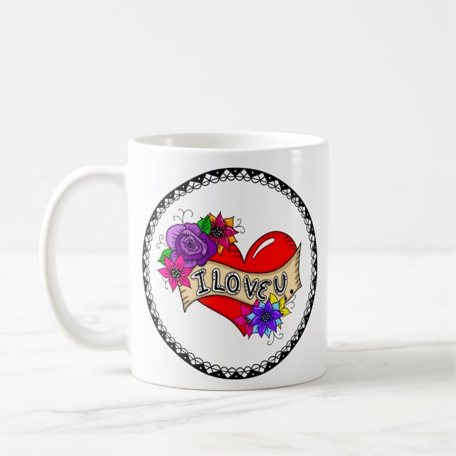 Ich Liebe Sie | Street Art Graffiti Urban Heart Kaffeetasse (Links)