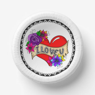 Ich Liebe Sie Street Art Graffiti Urban Heart Pappteller