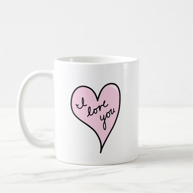 Ich Liebe Sie Tasse, Jubiläum Tasse, Valentinstag Kaffeetasse (Links)