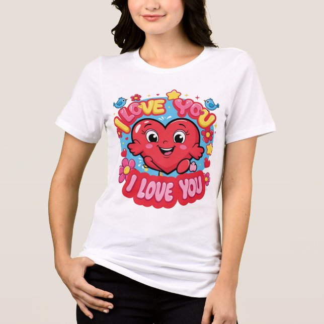 Ich Liebe Sie Tri-Blend Shirt (Vorderseite)