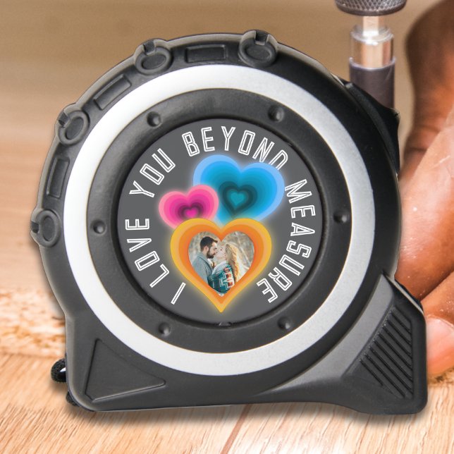 Ich Liebe Sie über Maß Groovy Herz Foto Maßband (Von Creator hochgeladen)