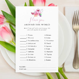 Ich Liebe Sie um die Welt Brautparty-Tee