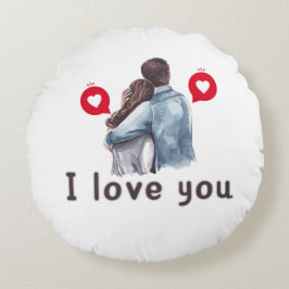 Ich Liebe Sie valentine trendige Ornament-Designs Rundes Kissen