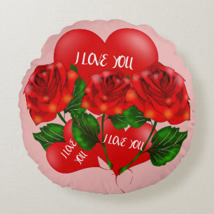 Ich Liebe Sie - Valentinisches Rundkissen Rundes Kissen