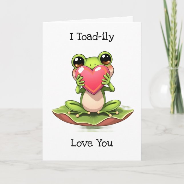Ich Liebe Sie | Valentinstag Chibi Toad Karte (Vorderseite)