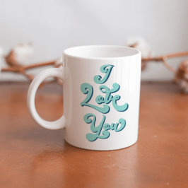 Ich Liebe Sie Valentinstag Cup Retro Light Aquamar Kaffeetasse