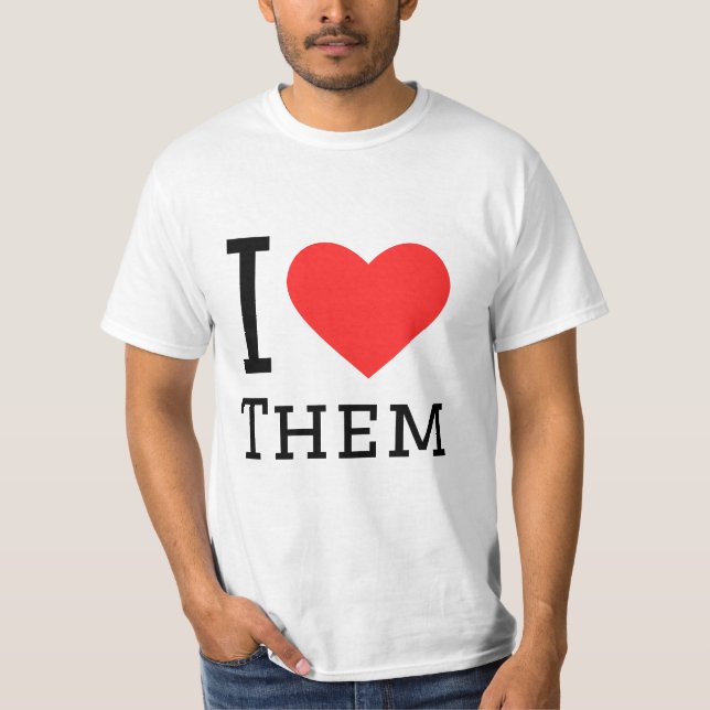 Ich Liebe sie viereckig T-Shirt (Vorderseite)