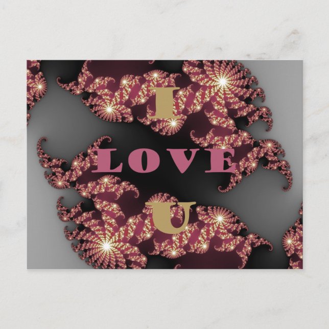 Ich Liebe Sie von hier zu den Galaxien Postkarte (Vorderseite)