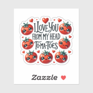 Ich Liebe Sie von meinem Kopf Tomaten - Niedlich P Aufkleber