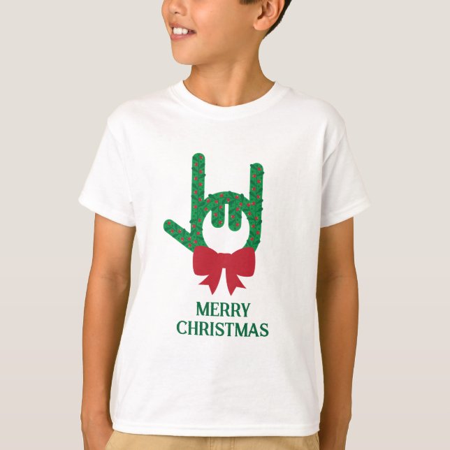 Ich Liebe Sie Weihnachtskranz T-Shirt (Vorderseite)