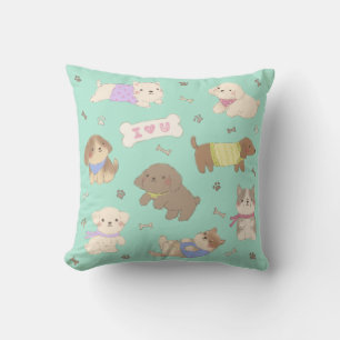 Ich Liebe Sie Welpen Illustration Kissen