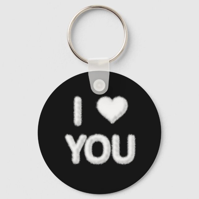 Ich Liebe Sie Wolken Keyring Schlüsselanhänger (Vorderseite)