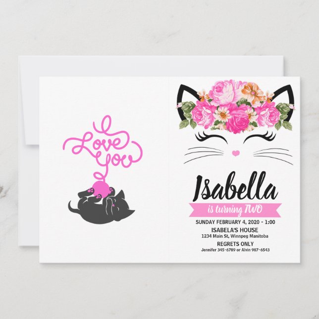 Ich Liebe Sie - Wolle - Rücken Farbe wählen Einladung (Vorderseite)