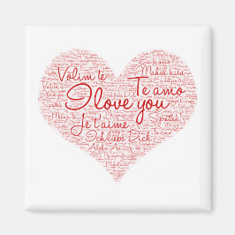 Ich Liebe Sie Wort Cloud Red Heart Valentinstag Magnet