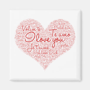 Ich Liebe Sie Wort Cloud Red Heart Valentinstag Magnet