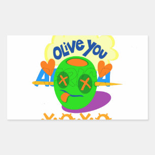 Ich Liebe Sie XOXO schöne phantastische Grafik Art Rechteckiger Aufkleber