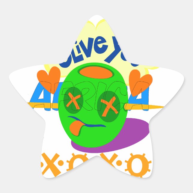 Ich Liebe Sie XOXO schöne phantastische Grafik Art Stern-Aufkleber (Vorderseite)