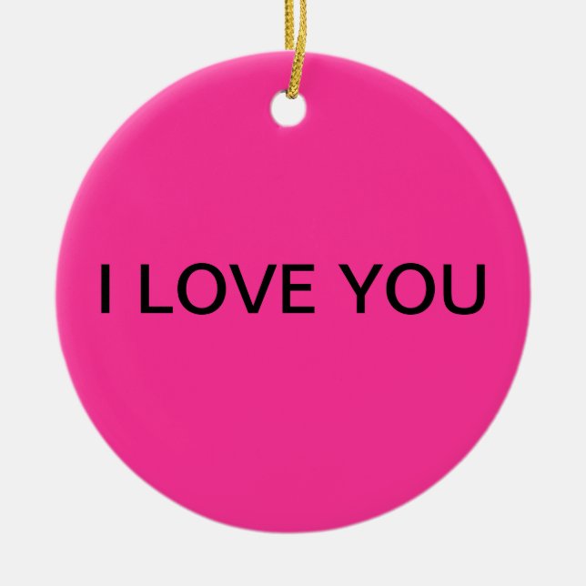 "ICH LIEBE SIE" zacke Verzierung aus Keramik Ornament (Vorne)