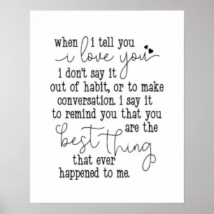 Ich Liebe, Sie zitieren Hochzeitstag Geschenk Poster