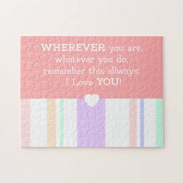 Ich Liebe Sie zitieren Sprichwort Phrase Pastel Fa Puzzle (Horizontal)