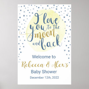 Ich Liebe Sie zum Begrüßungszeichen Mond & Zurück Poster