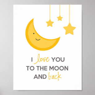 Ich Liebe Sie zum Mond und zurück (Kinderzimmer Wa Poster