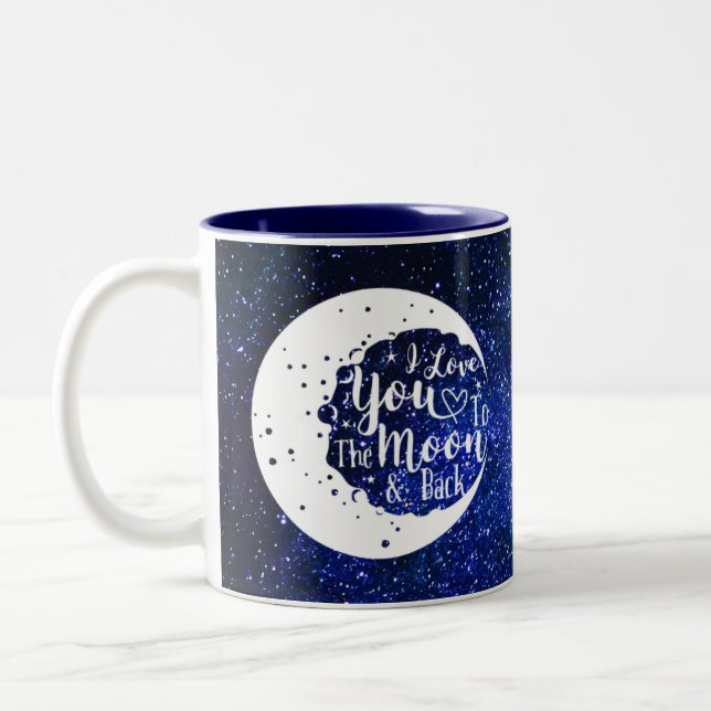 Ich Liebe Sie zum Mond und zurück - Universum Zweifarbige Tasse (Links)