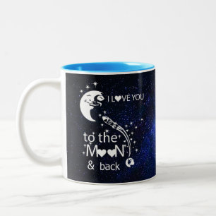 Ich Liebe Sie zum Mond und zurück - Universum Zweifarbige Tasse
