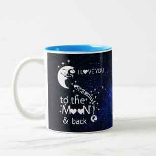 Ich Liebe Sie zum Mond und zurück - Universum Zweifarbige Tasse