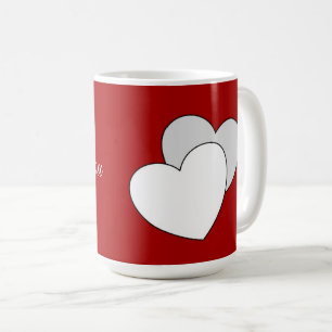 Ich Liebe Sie, zwei Lieben Herz rot Kaffeetasse