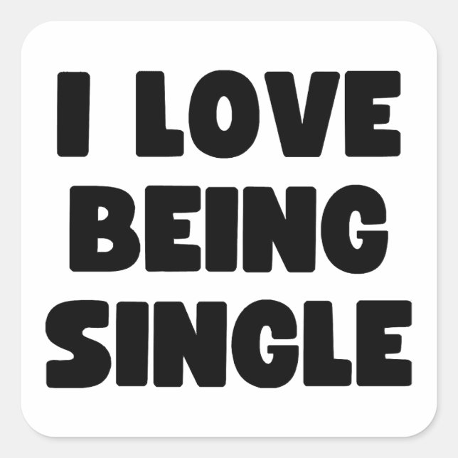 Ich Liebe Single Quadratischer Aufkleber (Vorderseite)