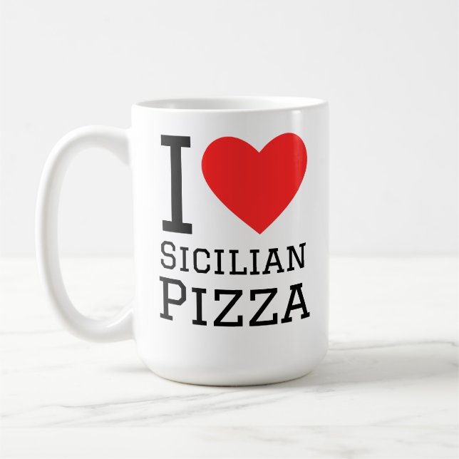 Ich liebe sizilianische Pizza Kaffeetasse (Links)