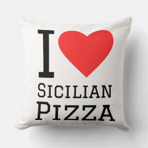 Ich liebe sizilianische Pizza Kissen