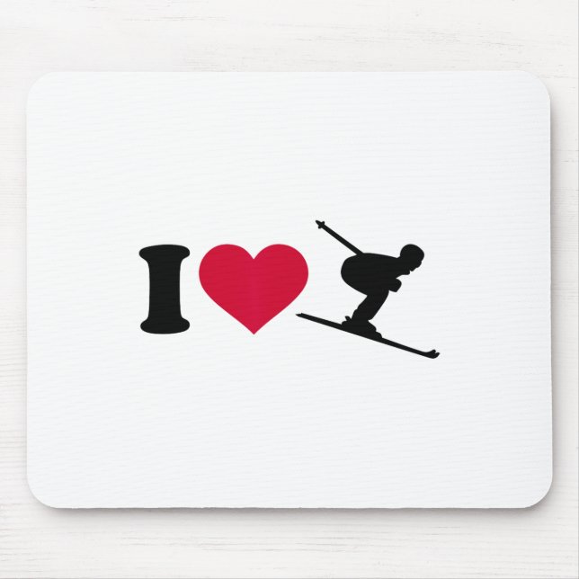 Ich liebe Skifahren _2  Mousepad (Vorne)