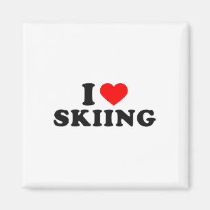 Ich liebe Skifahren Snow Lover Magnet