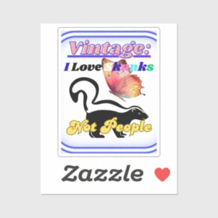Ich liebe Skunks, nicht Menschen Aufkleber